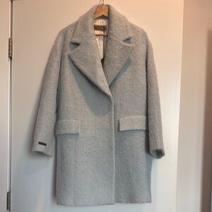 NWT Peserico Women's Light Blue Wool Blend Coat